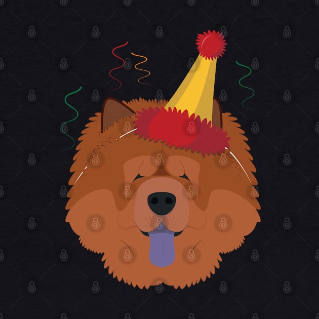 Chow Chow Dog Wearing A Party Hat Funny Xmas Gift by salemstore